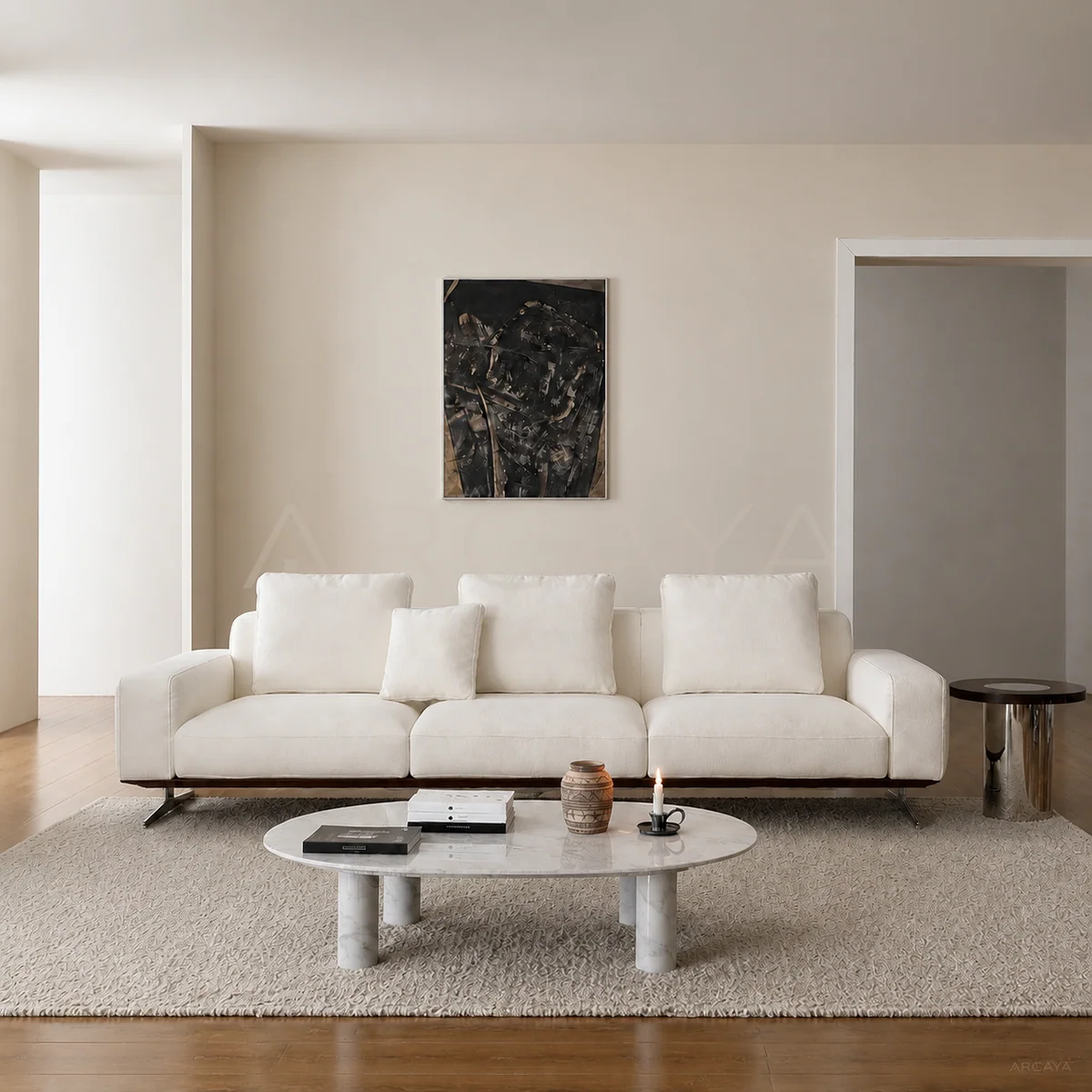 Elara Sand Straight Sofa