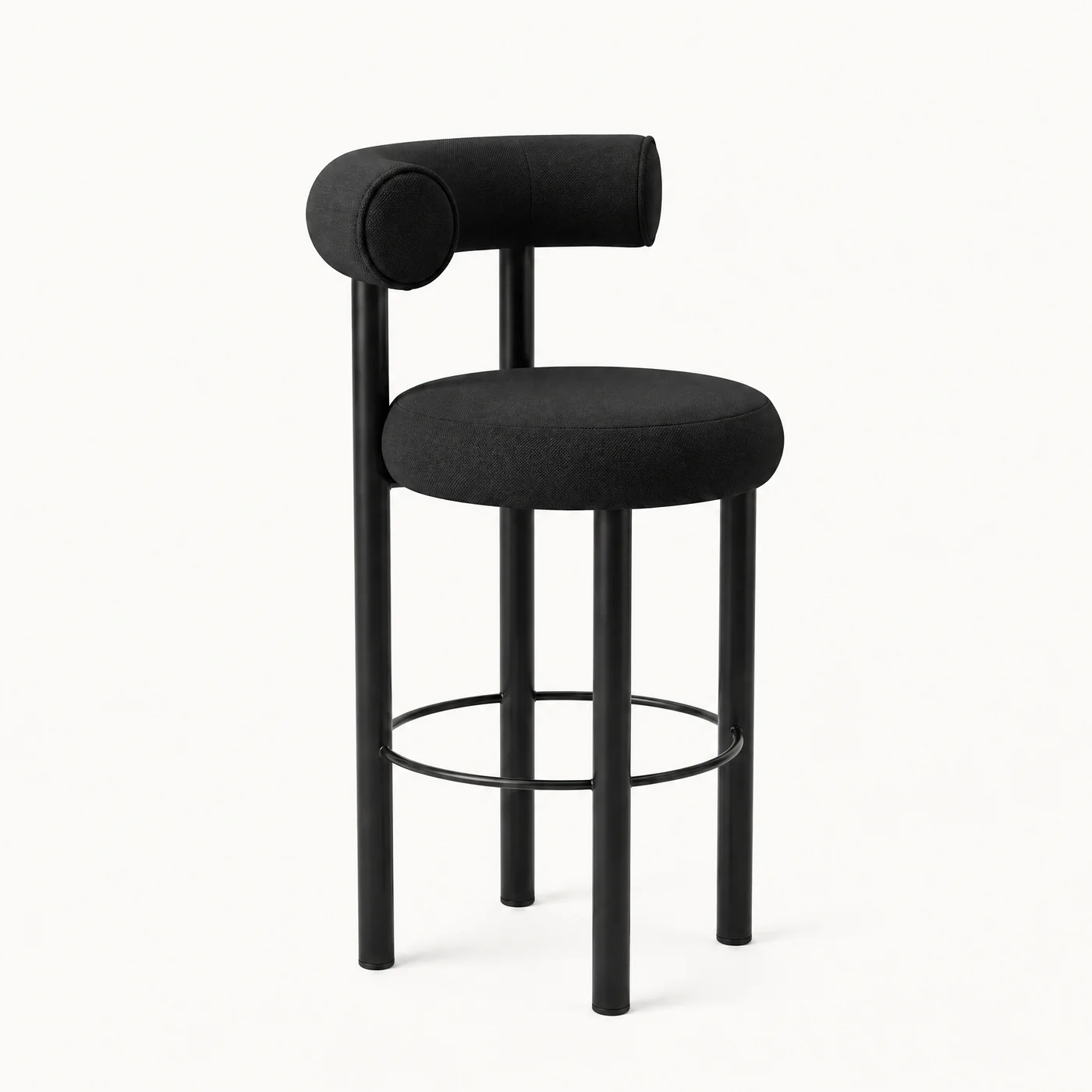 Wood Frame Bar Stool With Back