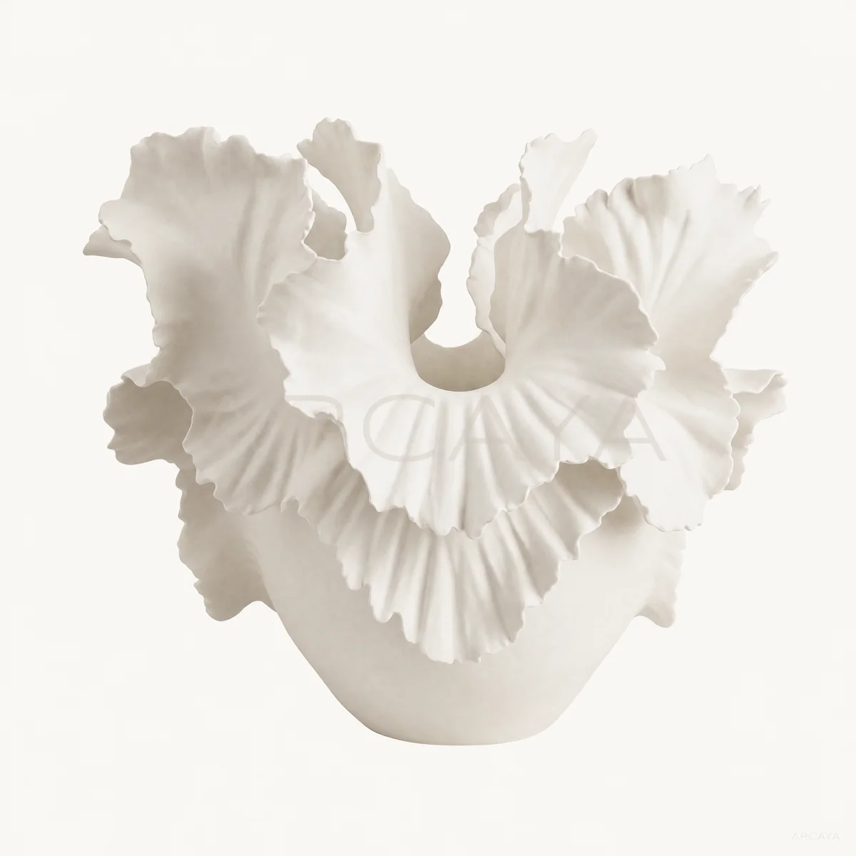 White Wavy Rim Vase