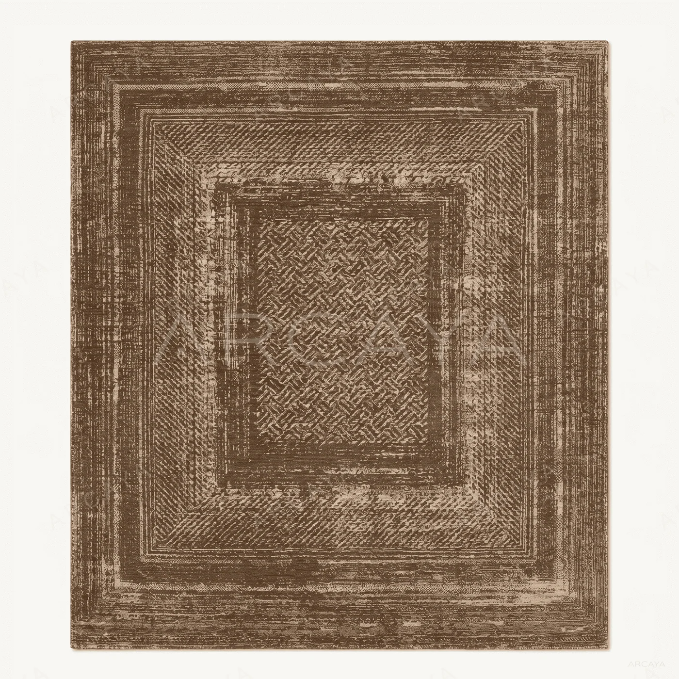 Faded Geometric Bordered Area Rug