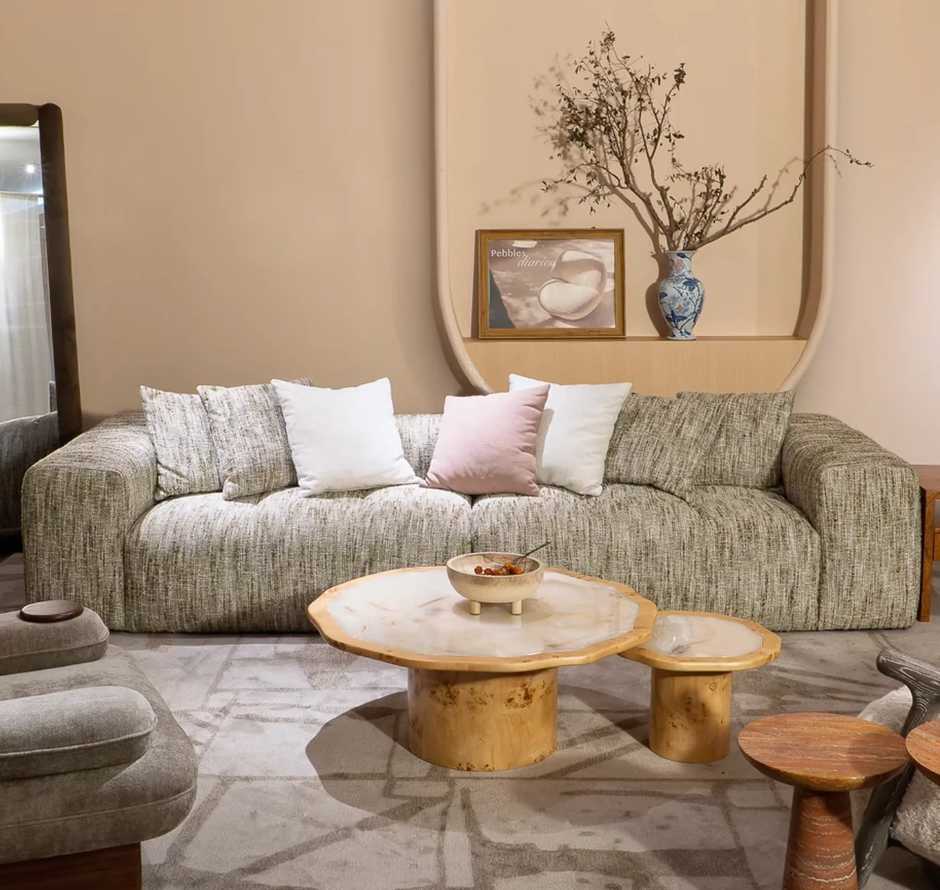 Pebbles warm living room