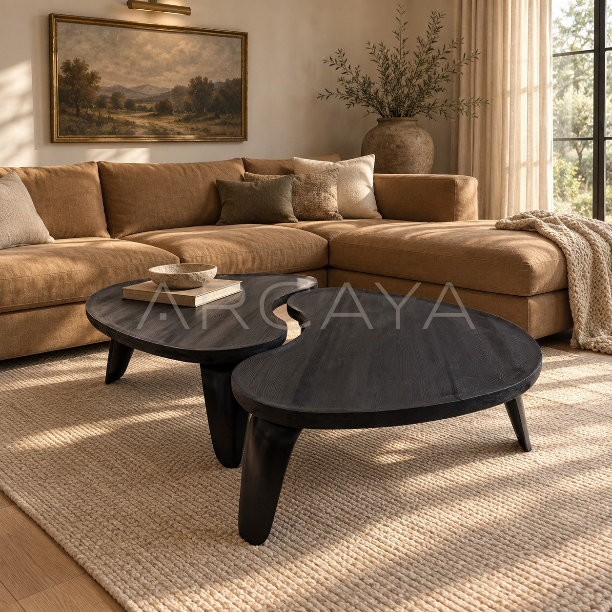 Irregular Solid Wood Coffee Table