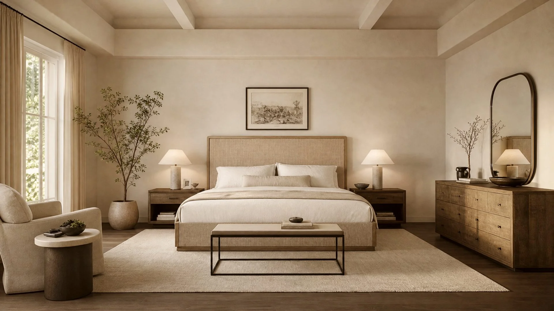Wood Beds in a modern room