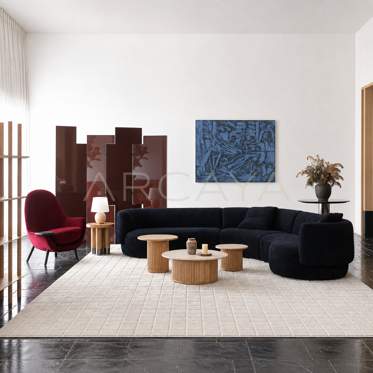 Elara Noir Straight Sofa