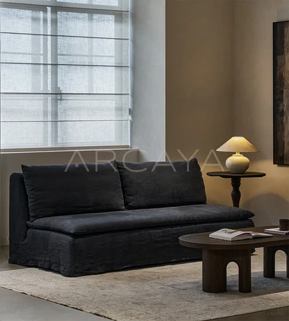 Riva Stone Straight Sofa - front view 01