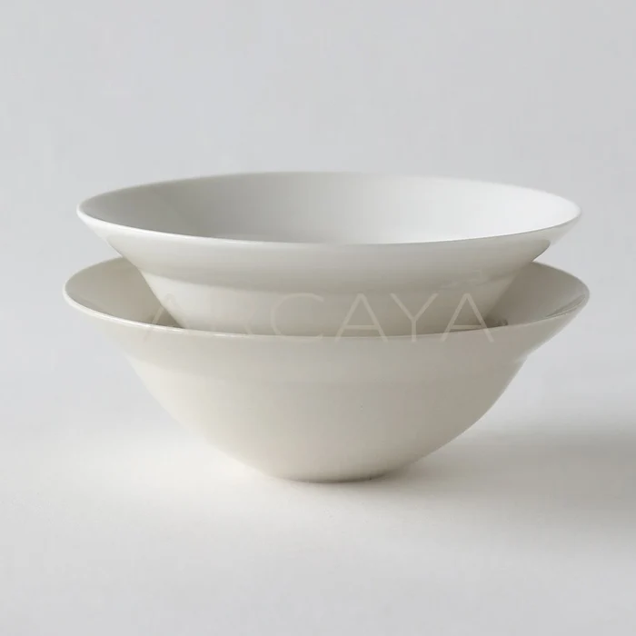 Plain White Porcelain Flared Bowl
