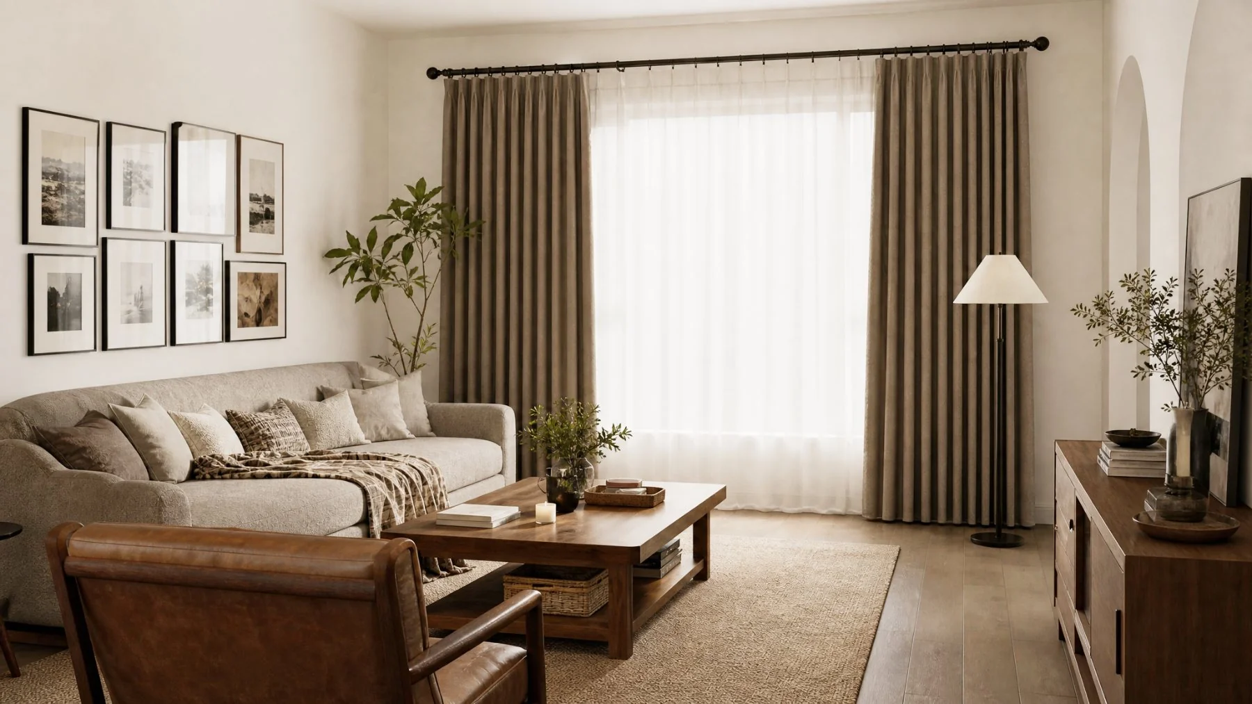 Indoor Curtains in a modern room