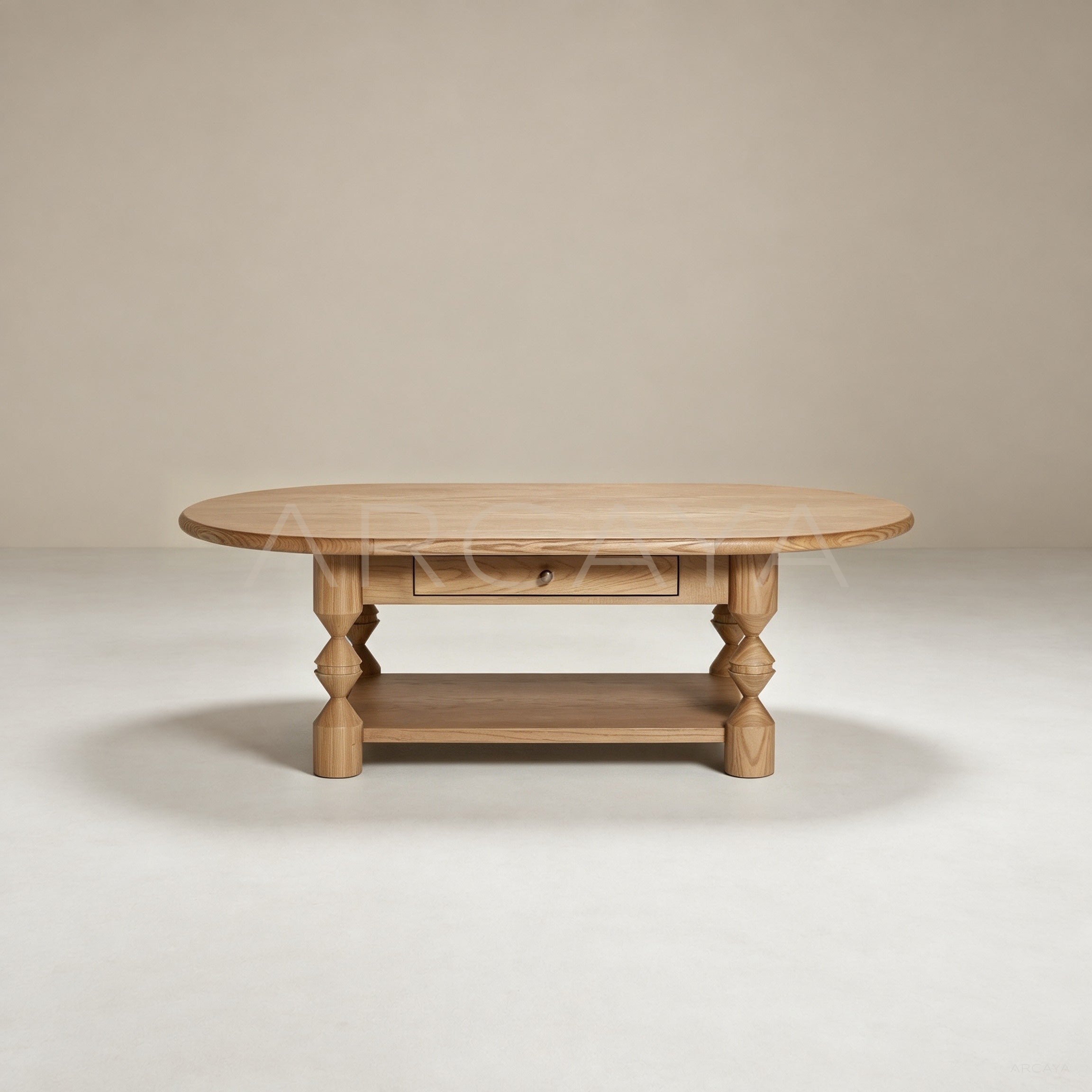 Ridge Carved Oval Coffee Table