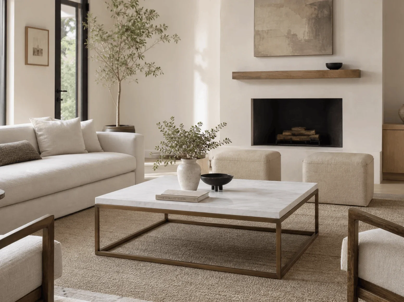 Metal & Glass Tables in a styled room