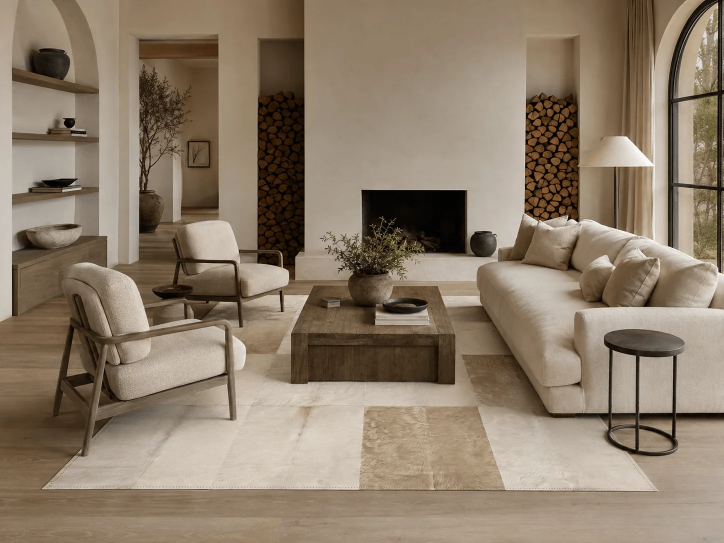 Hide & Sheepskin Rugs in a modern room