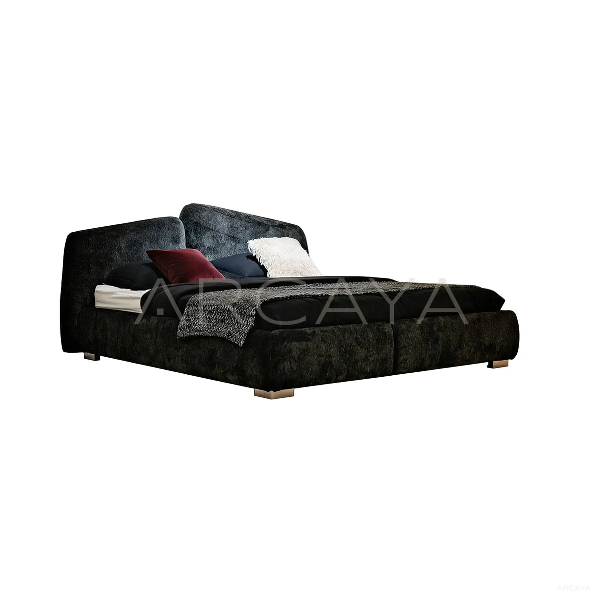 Juno Onyx Bed - product view on a white background 01