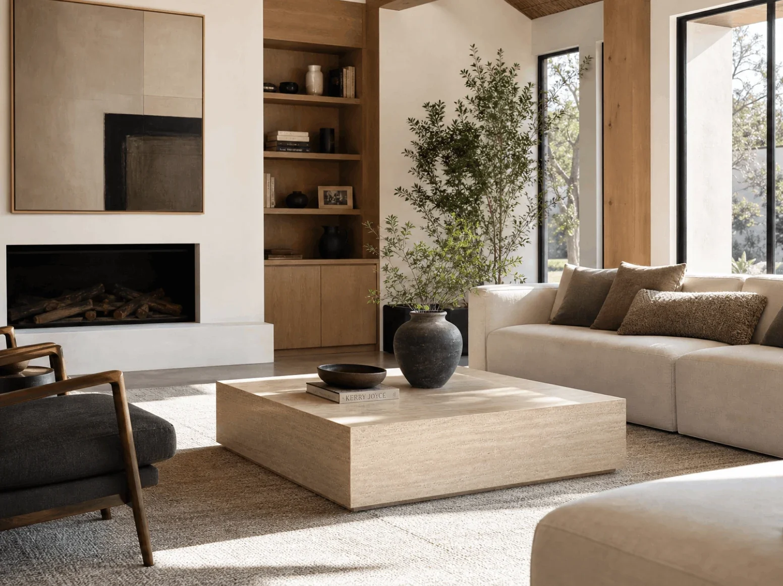 Stone Tables in a styled room
