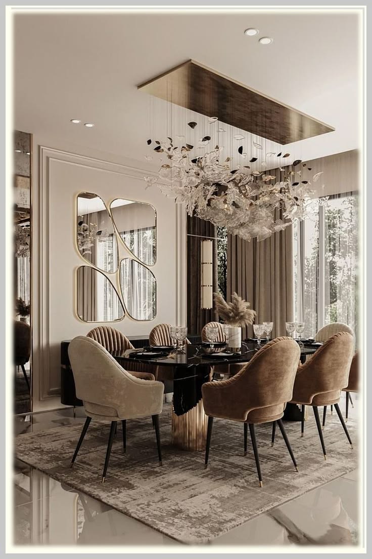 Soften the Room with Drapery  contemporary dining room idea
