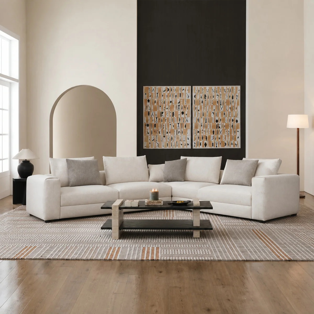 Elodie Arc Straight Sofa