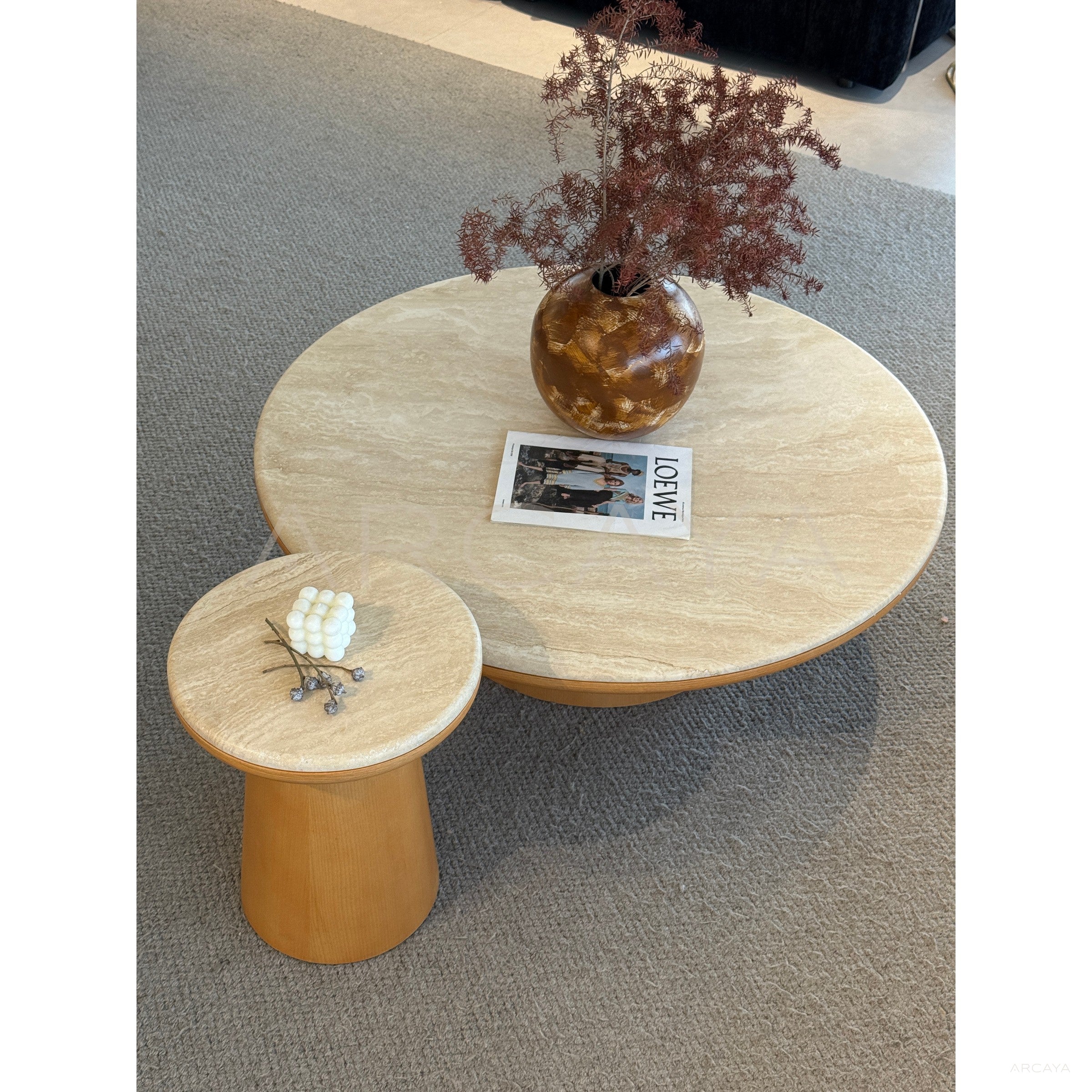 Natural Travertine Coffee Table Living Room