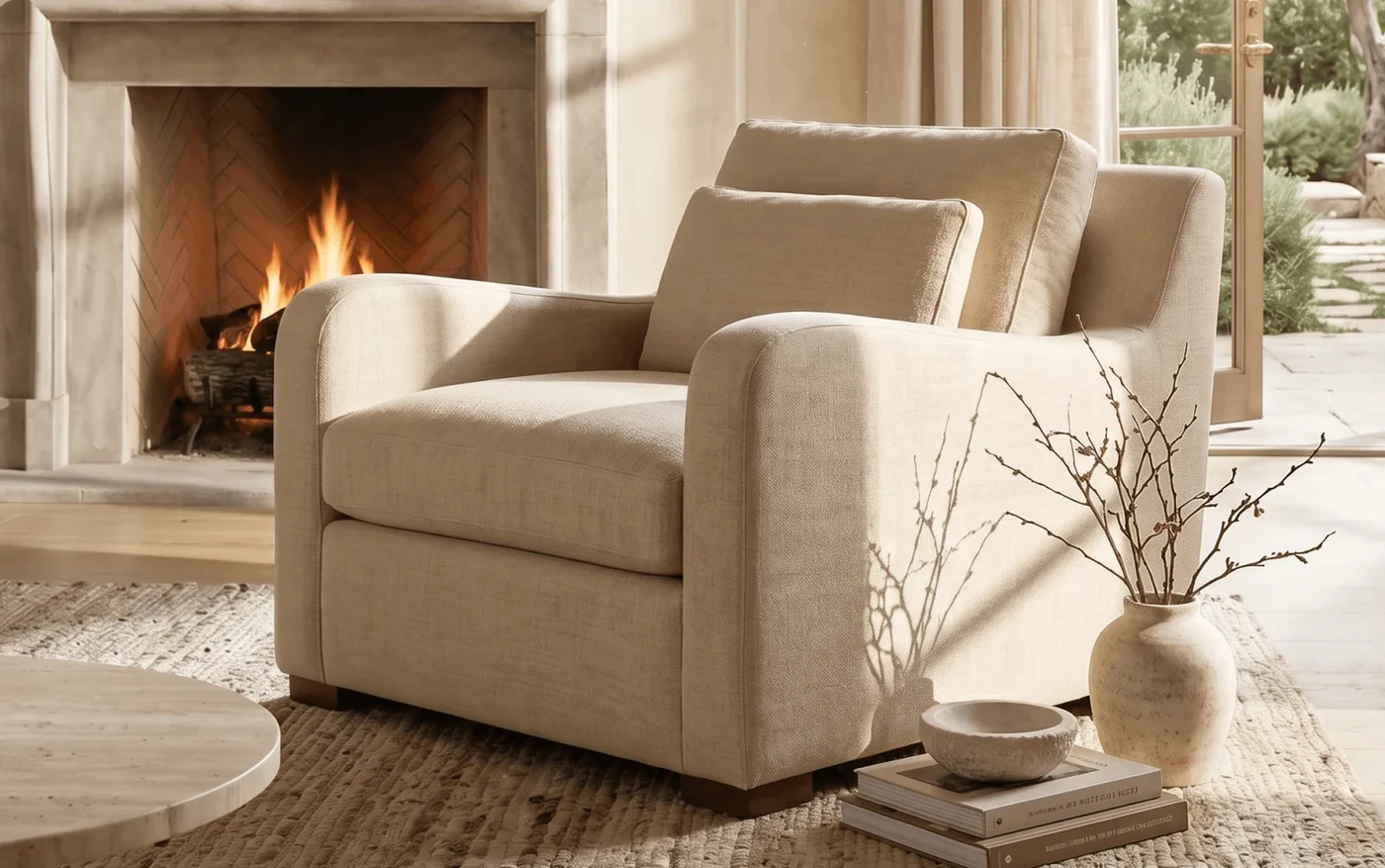 Fabric lounge chairs collection