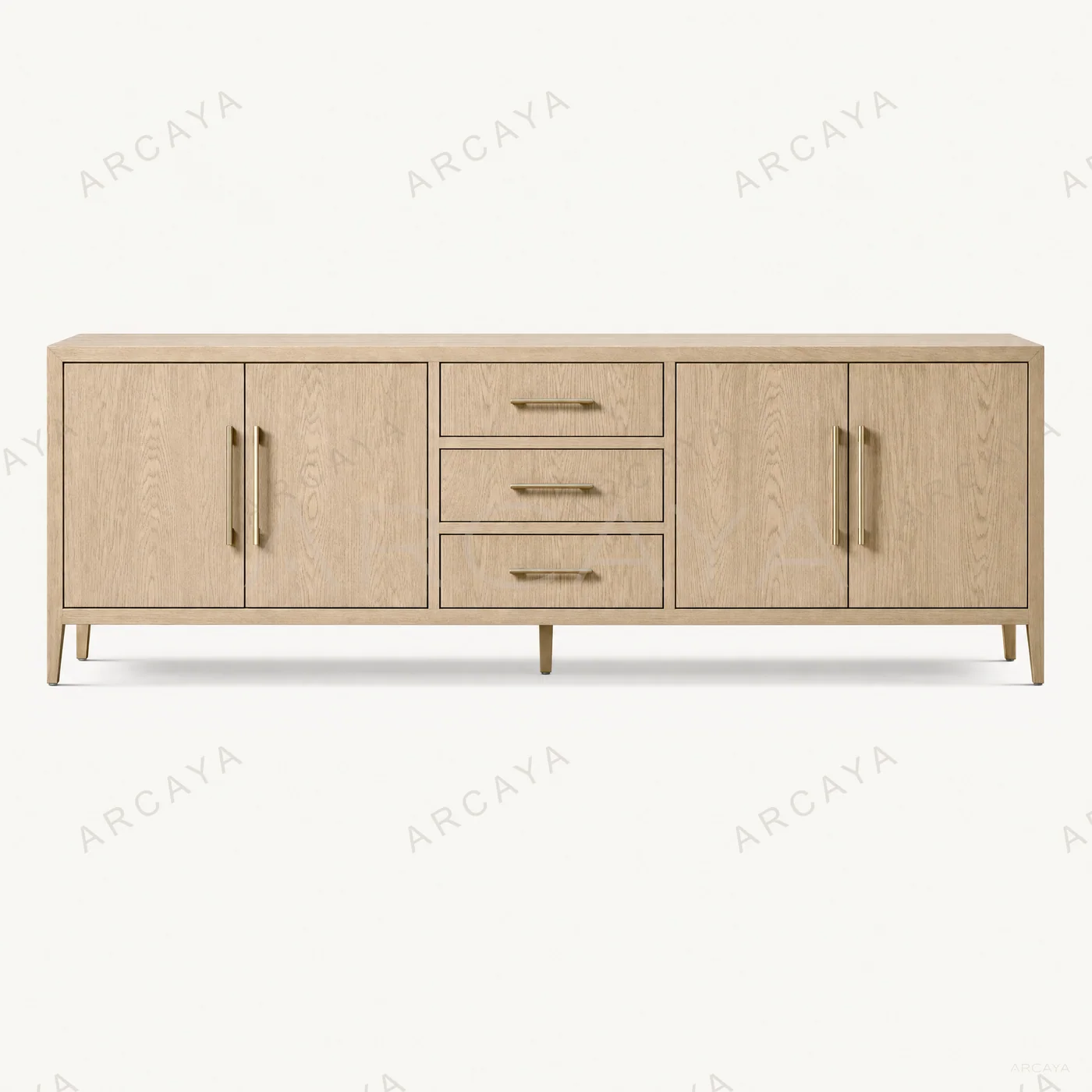 Whitmore Oak Door and Drawer Credenza