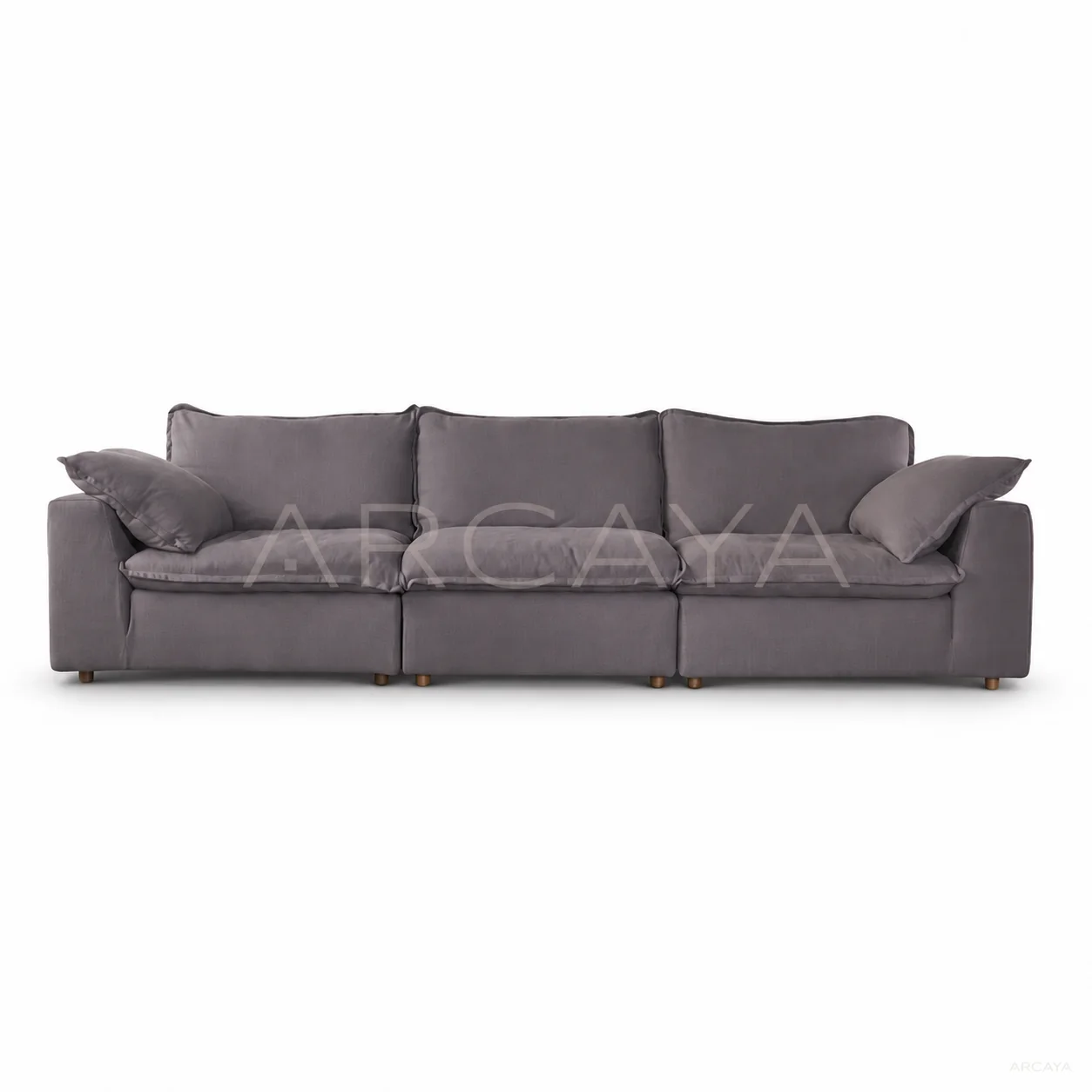 Juno Birch Straight Sofa - product view with realistic grounded contact shadow
