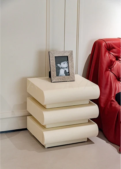 Orla Ivory Nightstand - front view 02