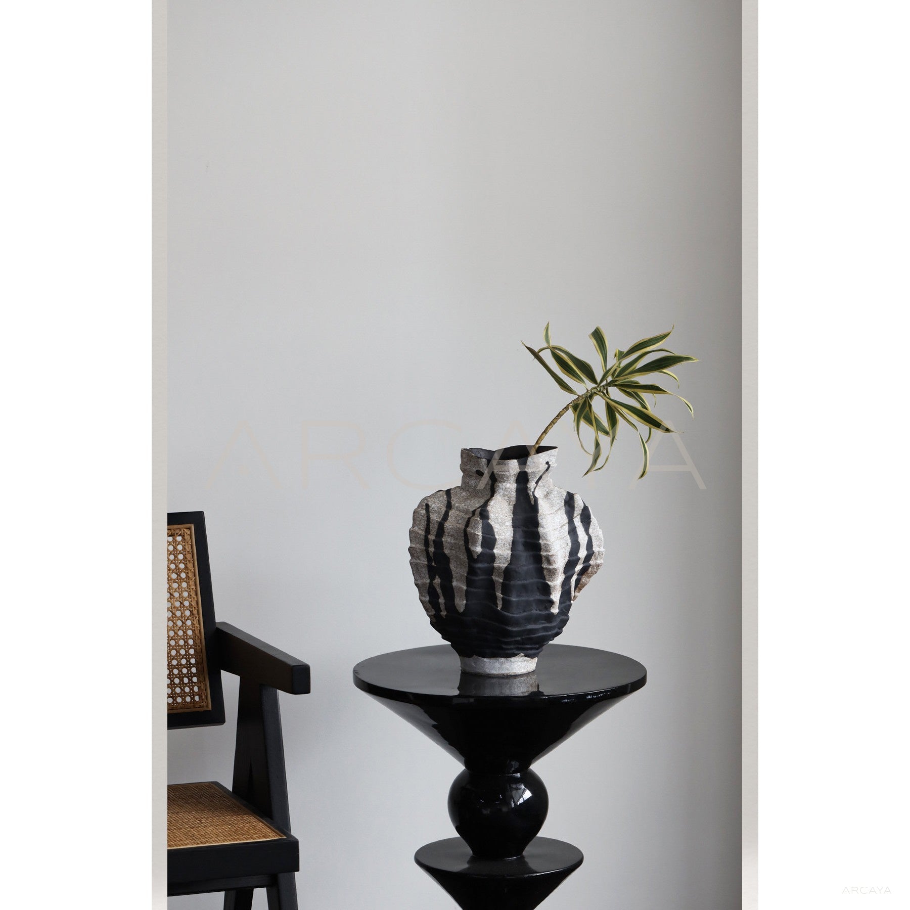 Vintage Stoneware Pleated Vase