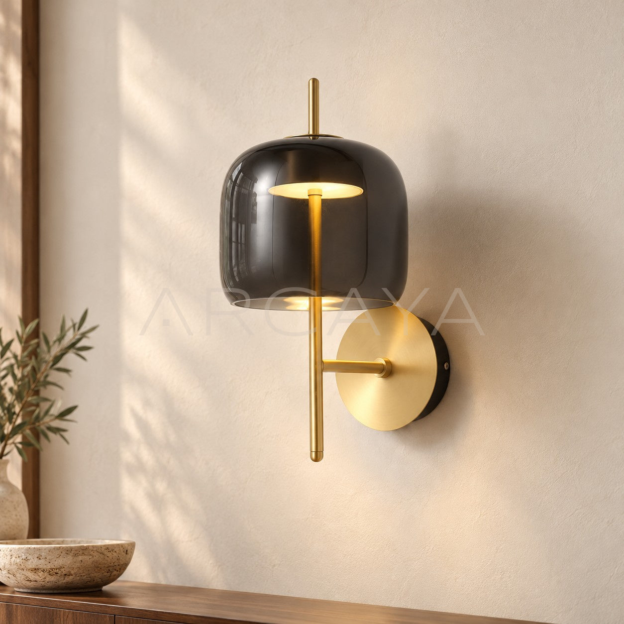 Smoked Glass Bell Wall Light 80532