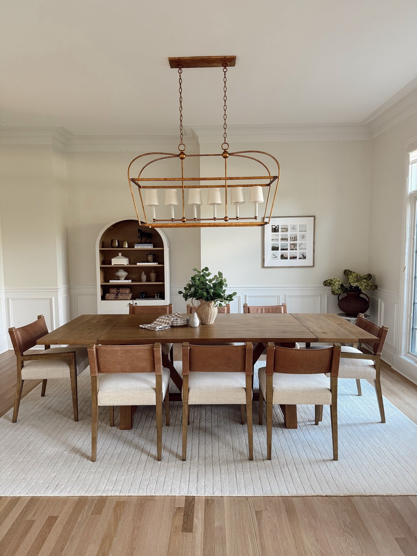 Lead with Natural Wood and Leather  contemporary dining room idea