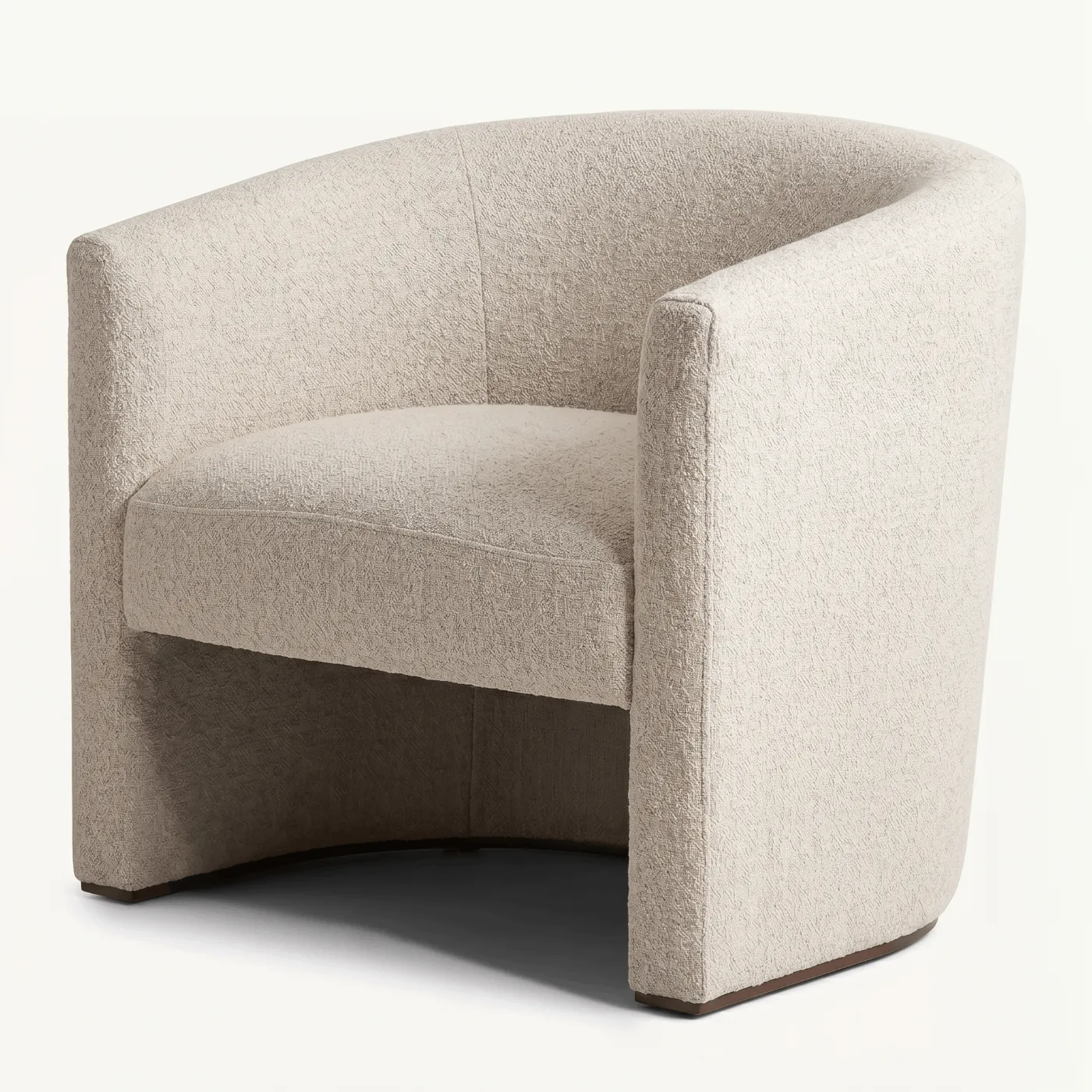 Mid-Century Oak Leg Fabric Slipper Chair
