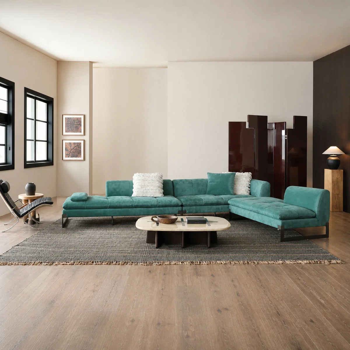 Della Onyx Straight Sofa