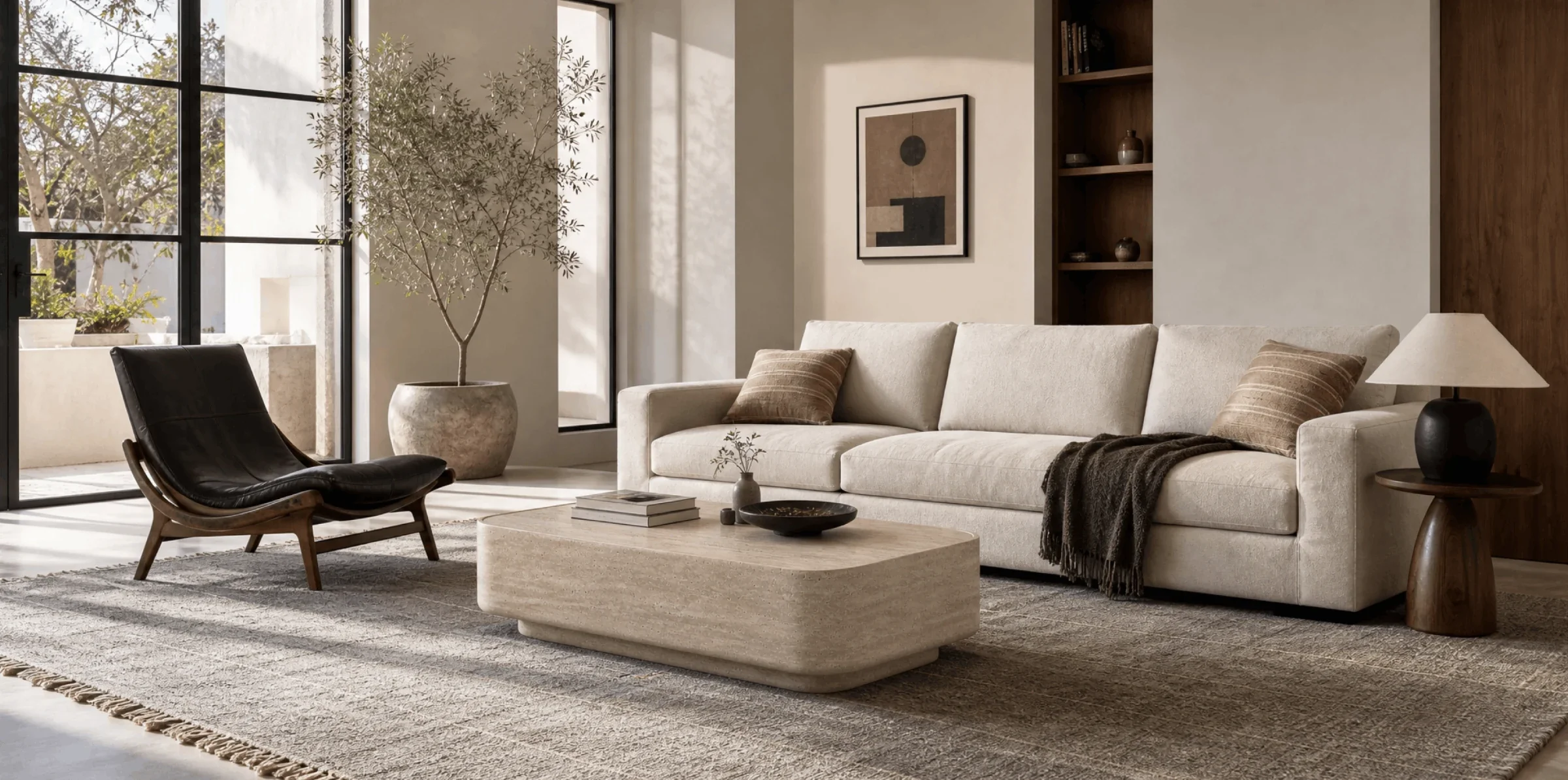 Stone Tables in a styled room