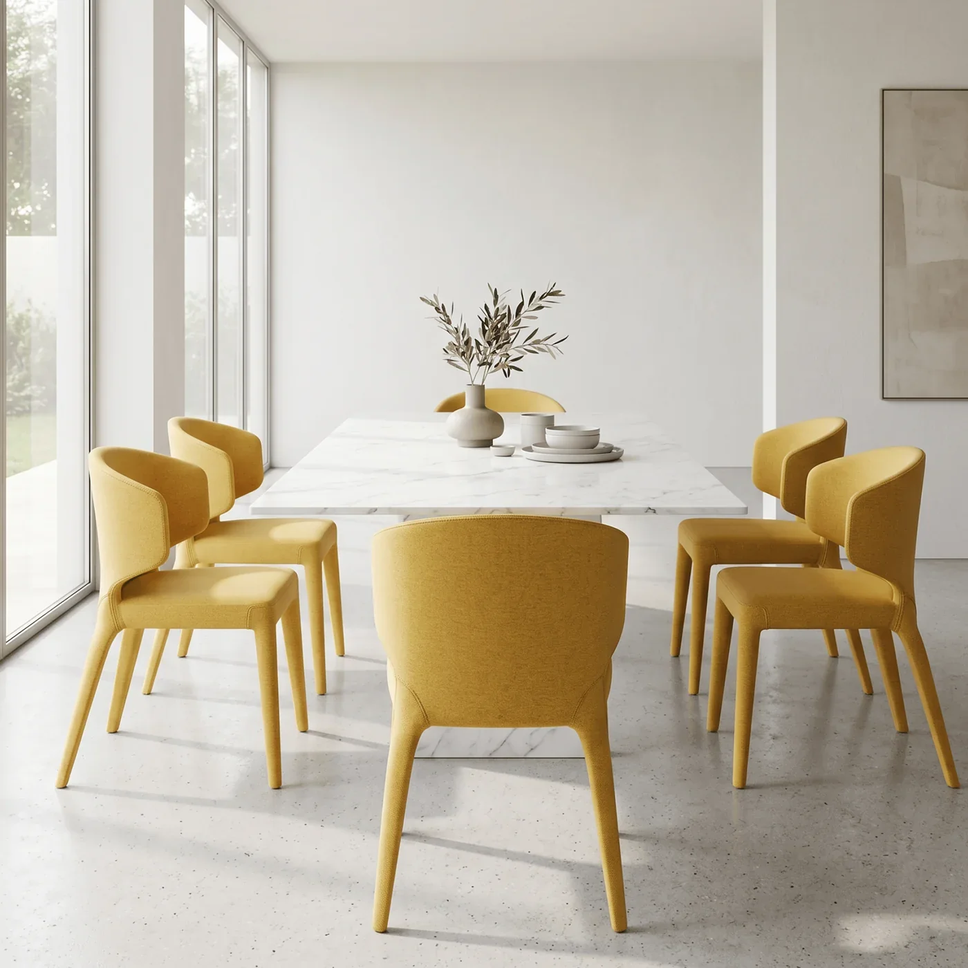 Minimal Dining Chairs in a styled room