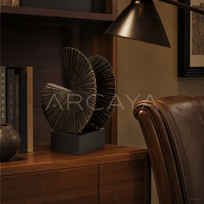 Black Fan Sculpture — styled interior view 1