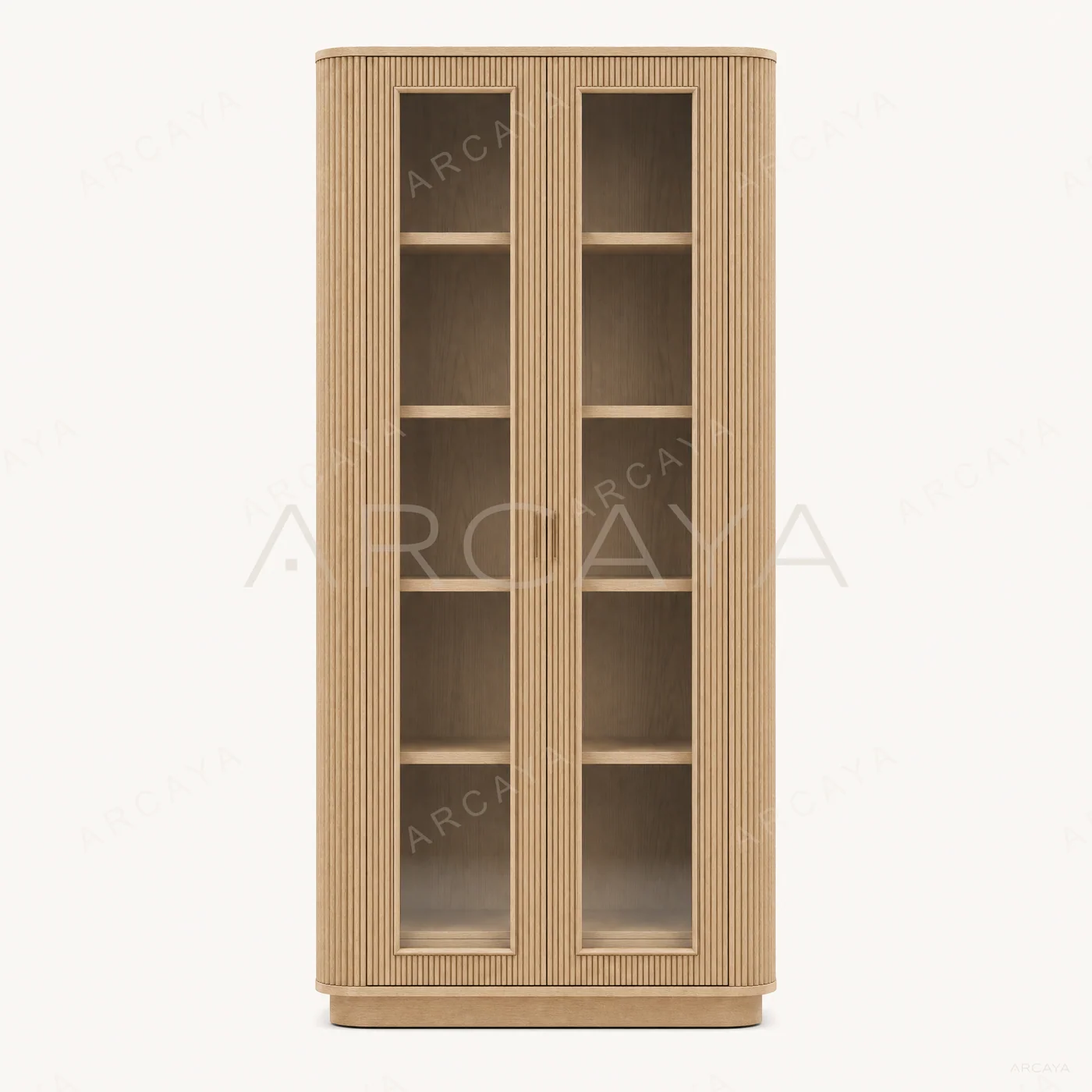 Weston Fluted Oak Glass Cabinet