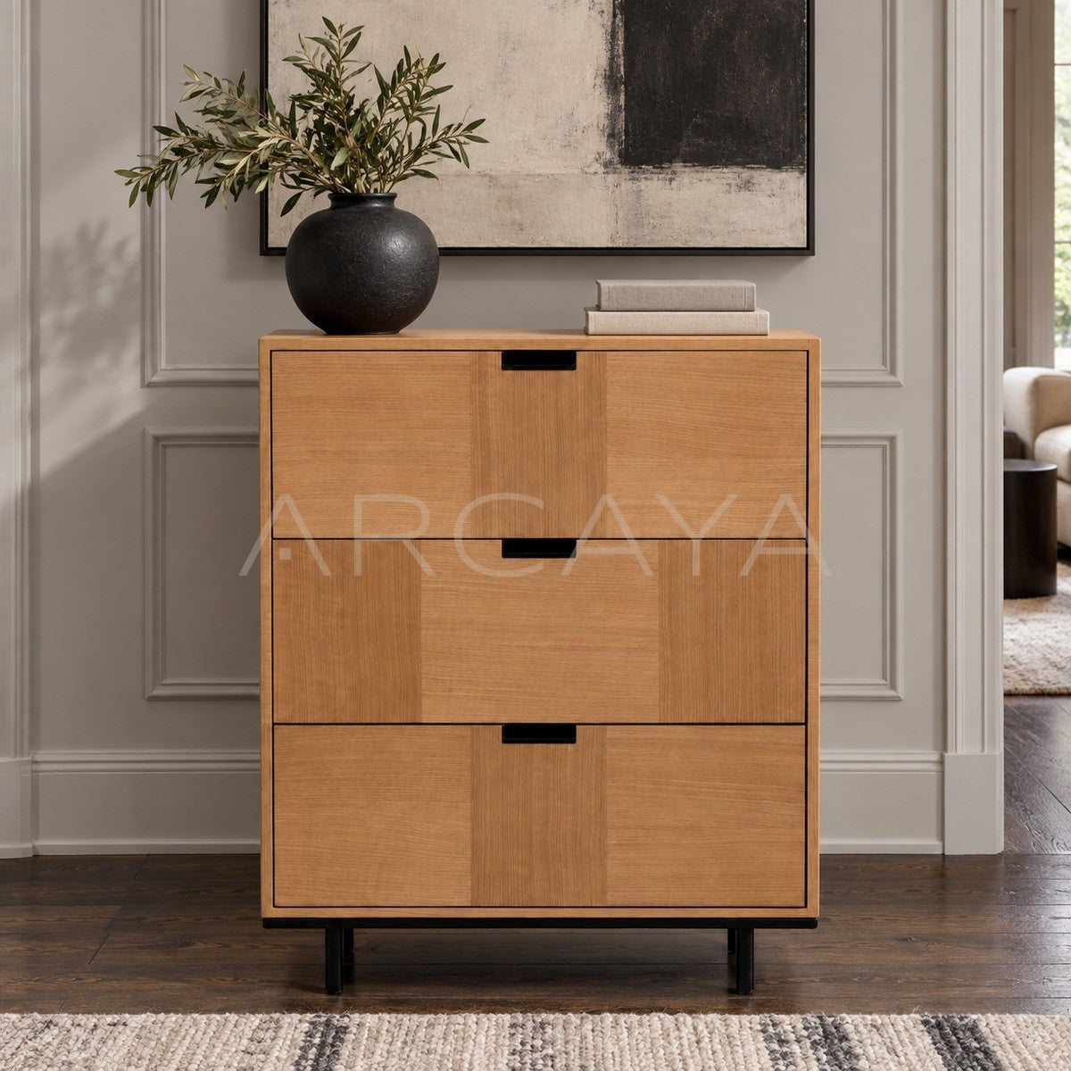 Natural Wood Mid Century Cabinet