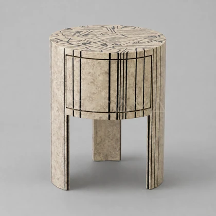 Haven Sand Nightstand - front view 02