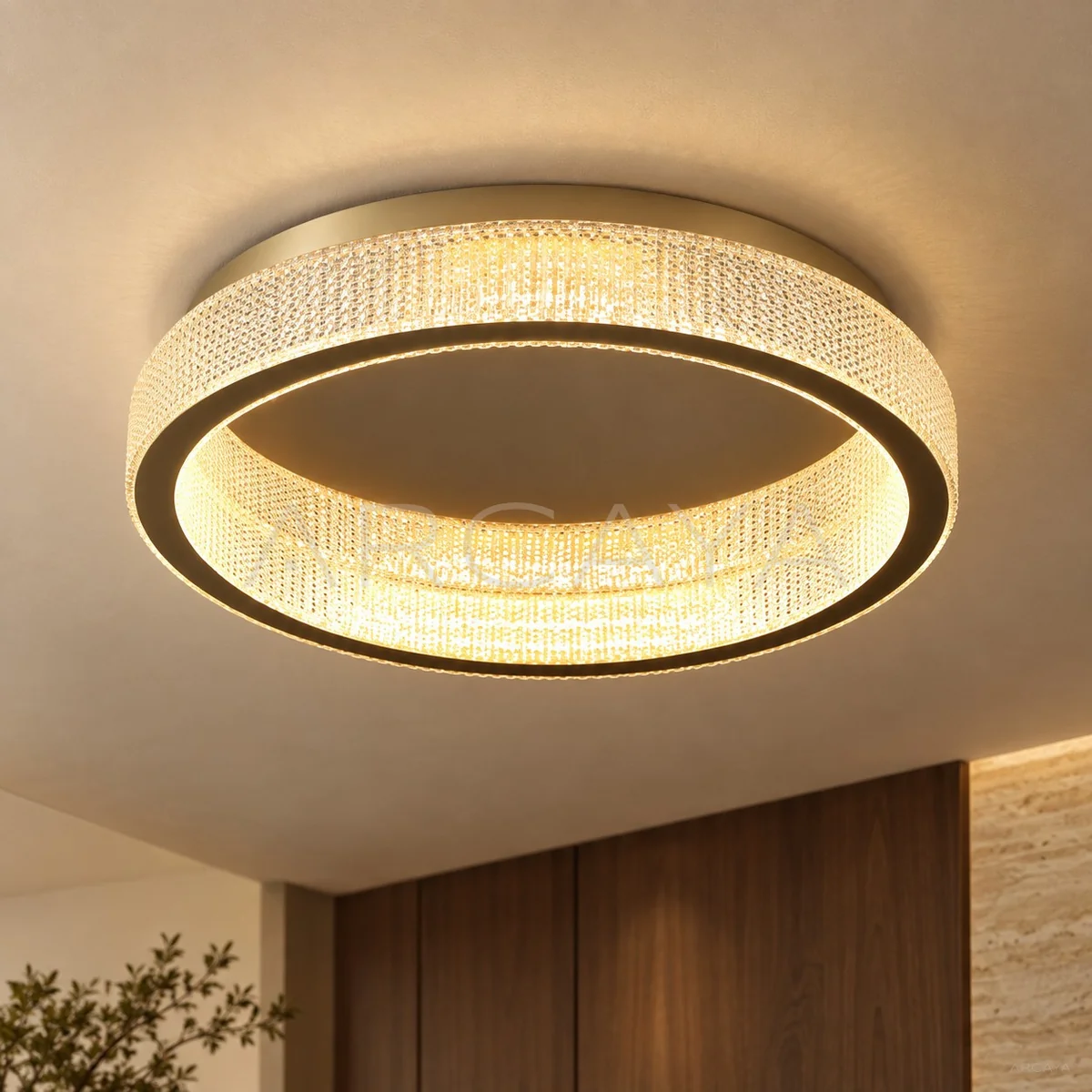 Textured Gold Ring Ceiling Light 60188