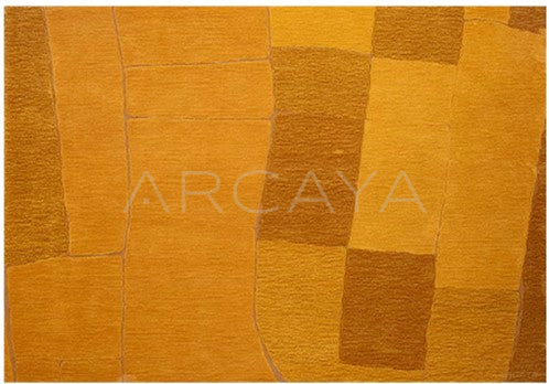 Mustard Block Texture Rug Dsm P027 F