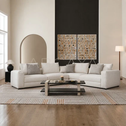 Elodie Arc Straight Sofa - front view 01
