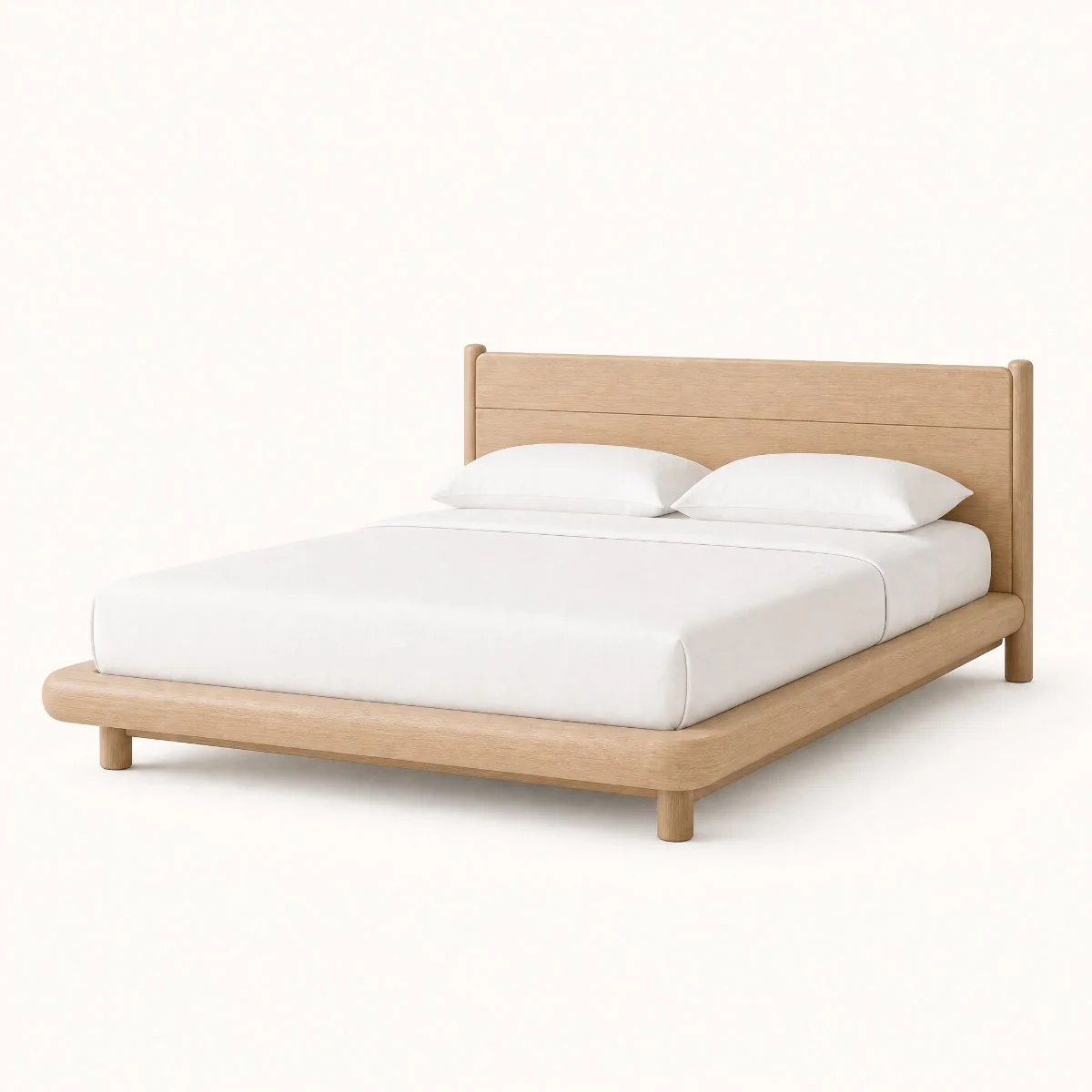 Solid Oak Panel Plinth Bed