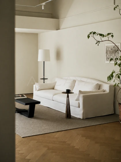 Sable Oak Straight Sofa - front view 02