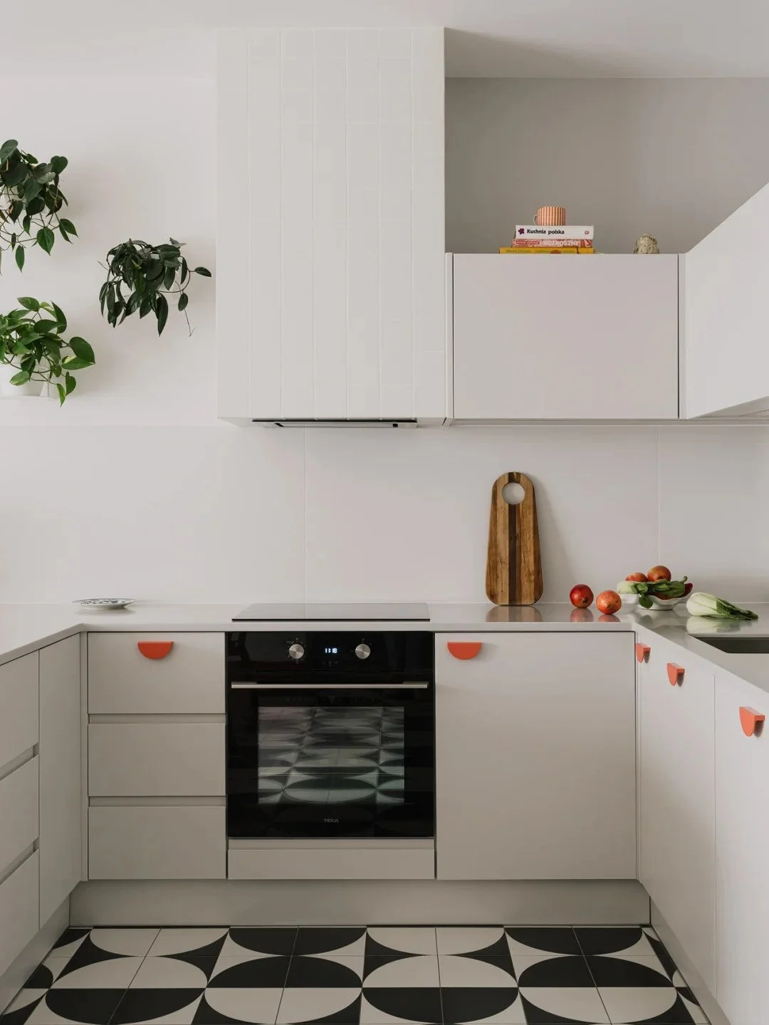 Keep upper cabinets simple in a small modern kitchen
