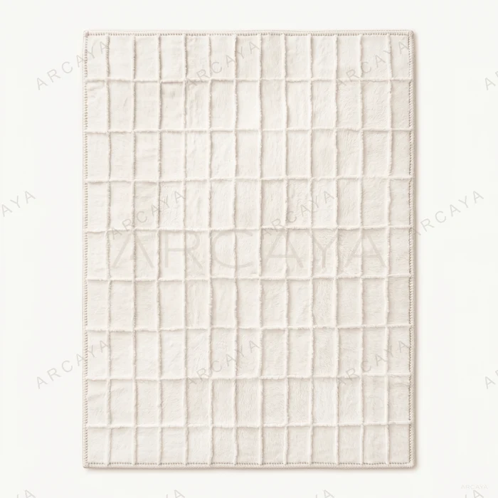 Embossed Grid Soft Plush Area Rug