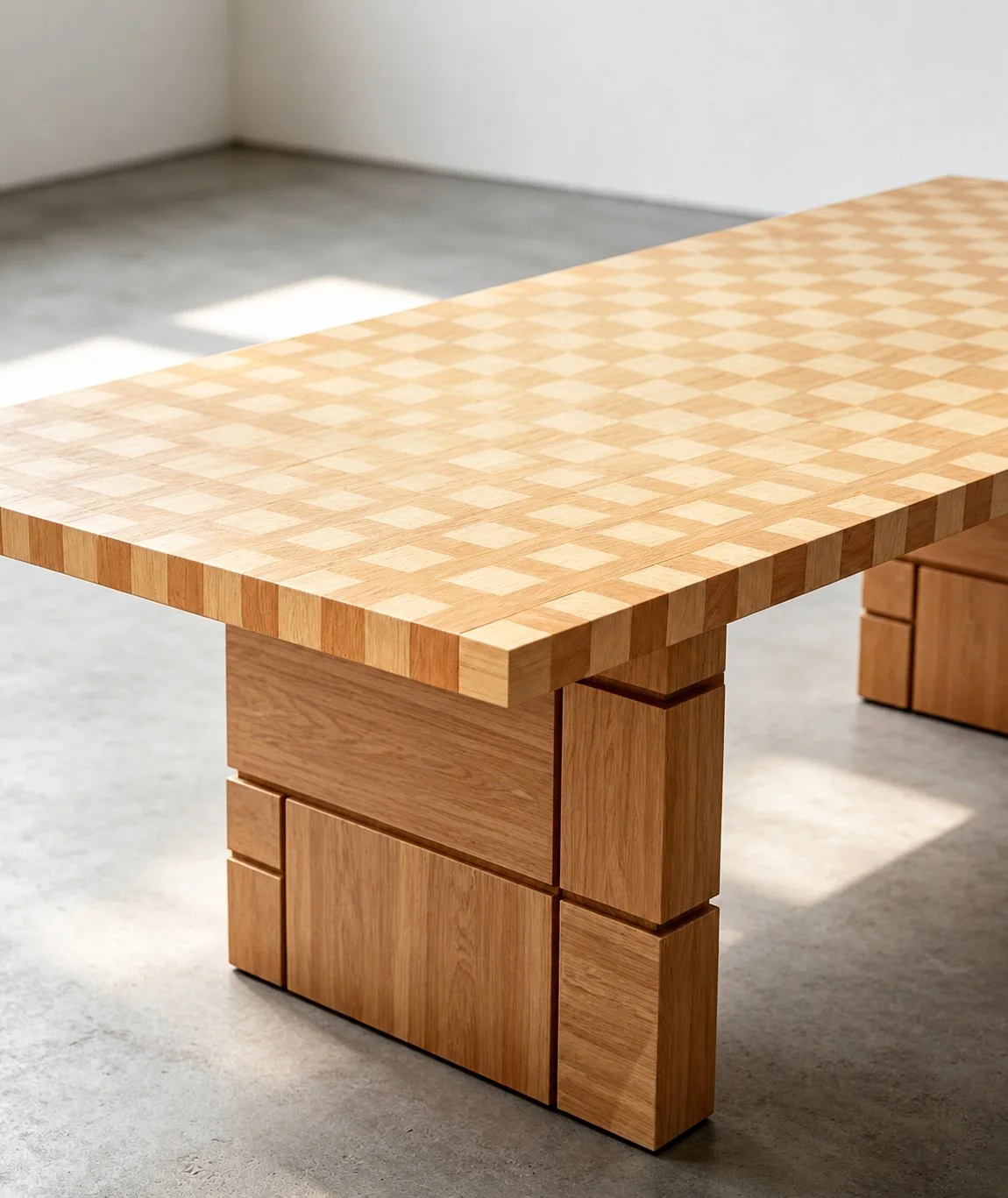 Pearl Loft Dining Table in a finished interior.