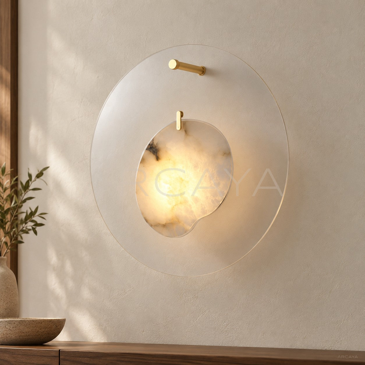 Clear Disc Stone Globe Wall Light 80541