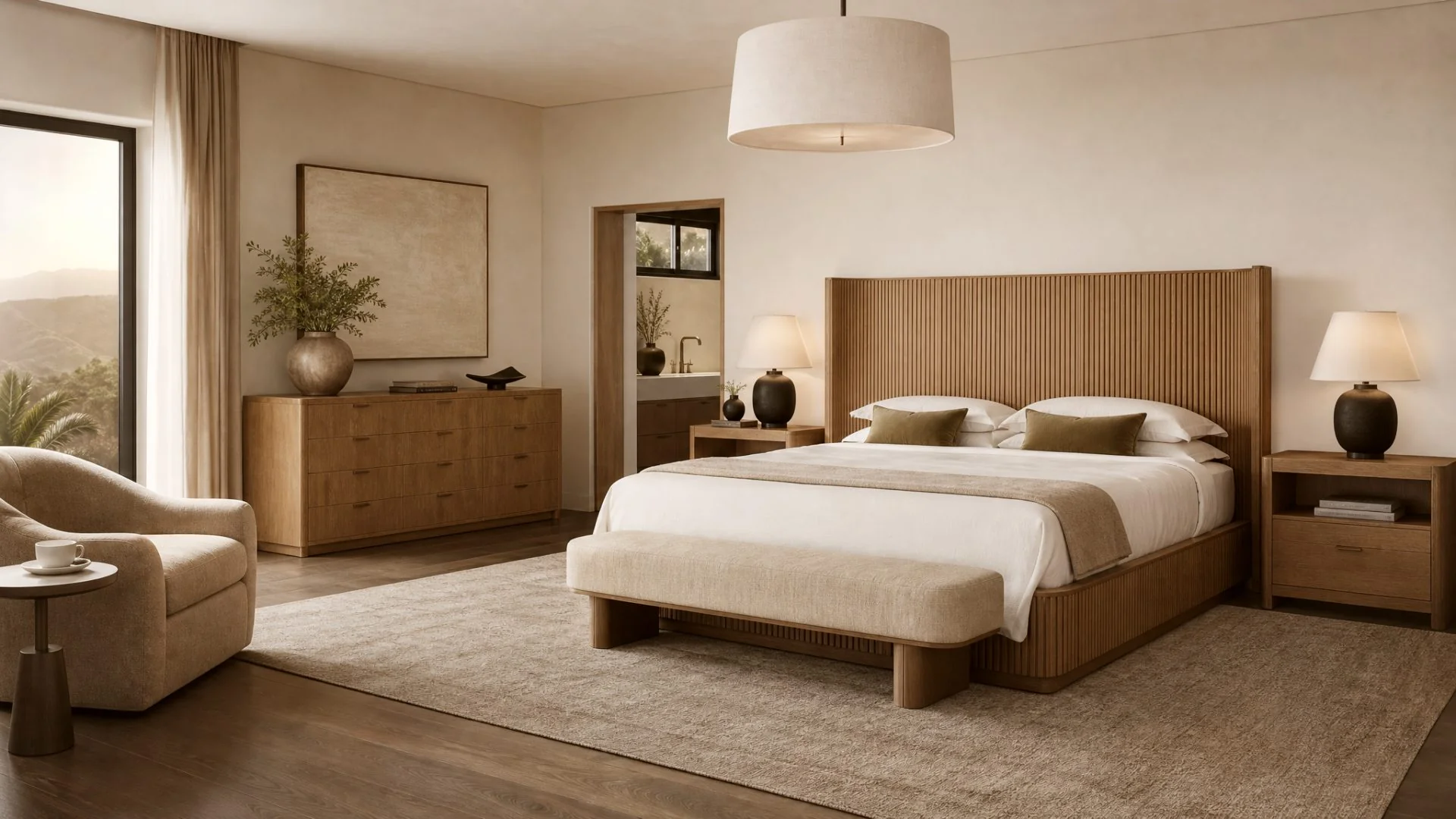 Wood Beds in a modern room