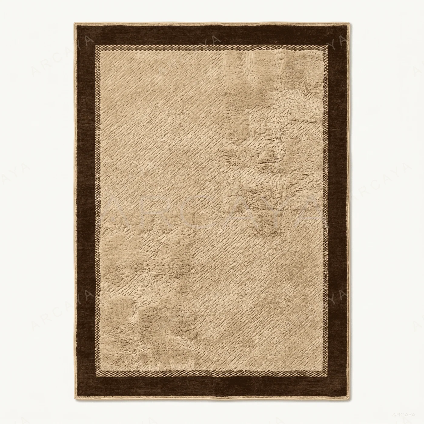 Bordered Plush Textured Area Rug