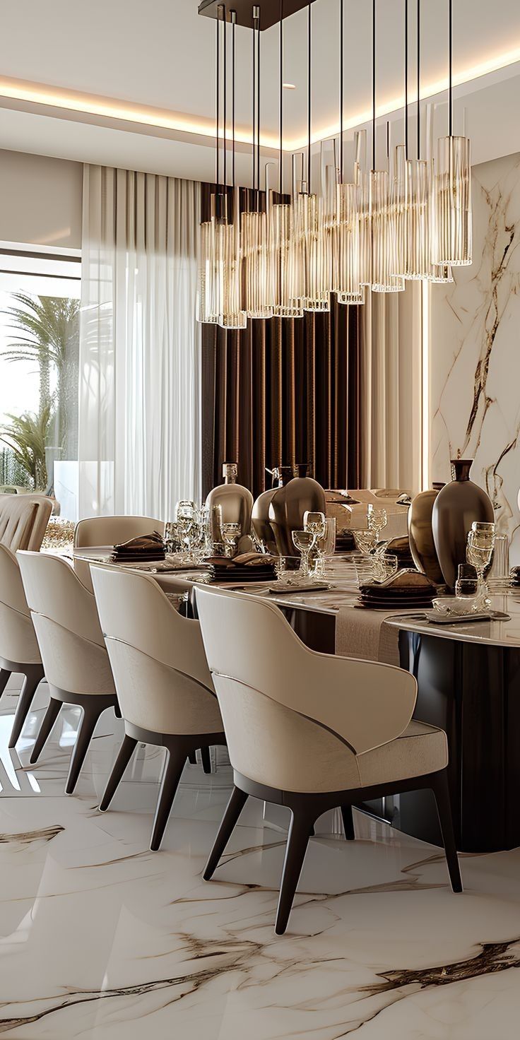 Mix Metals and Warm Finishes  contemporary dining room idea