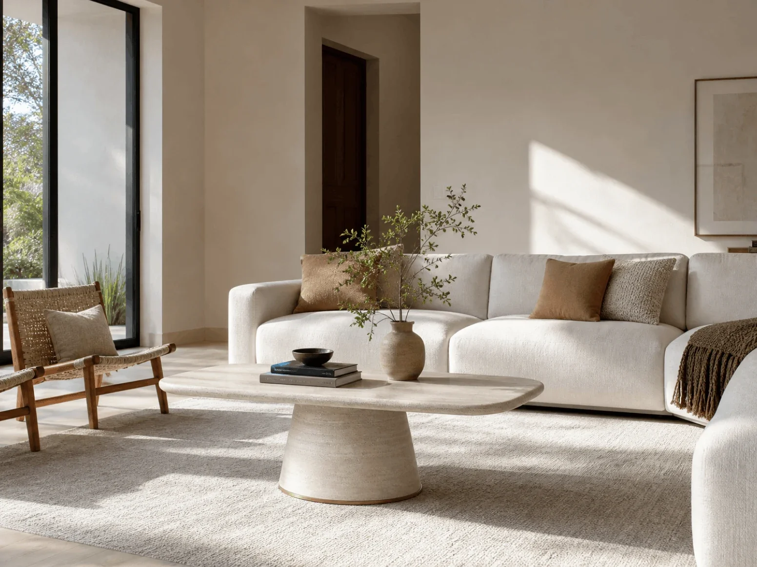 Stone Tables in a styled room