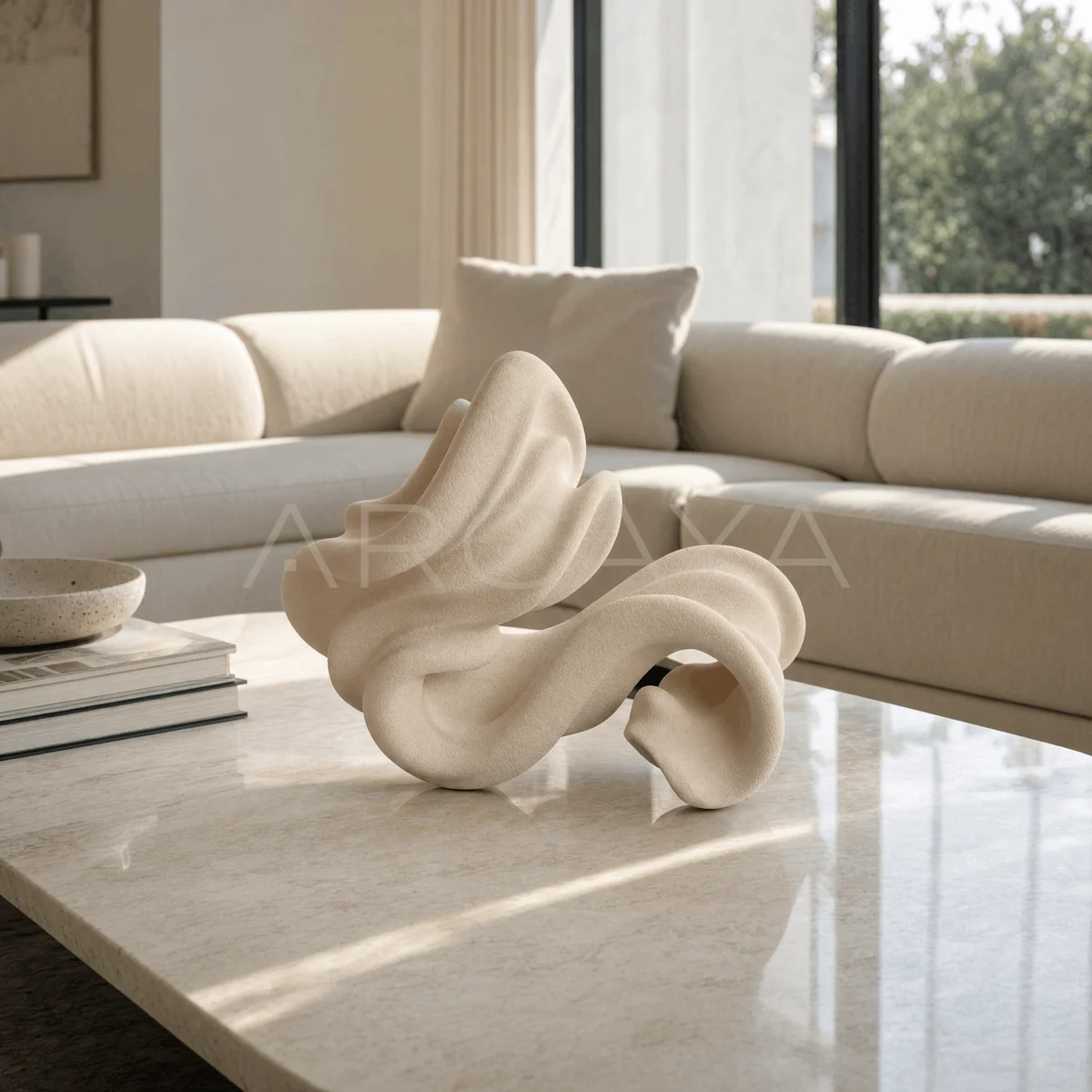 Ivory Flowing Ceramic Sculpture