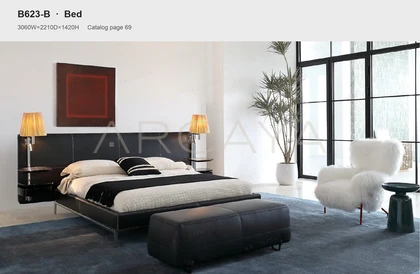 Aveline Birch Bed - front view 02