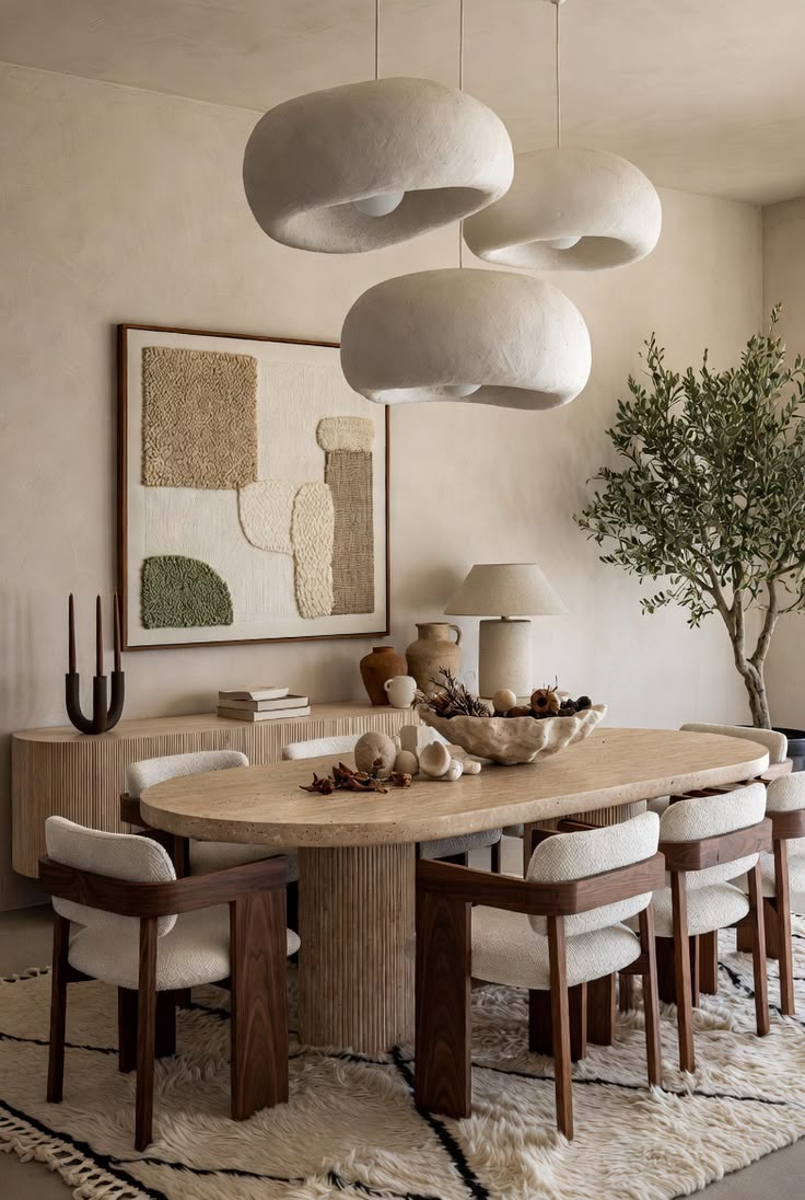 Favour Curved, Organic Shapes  contemporary dining room idea